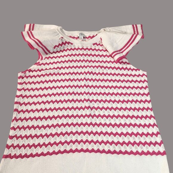 Crown & Ivy sweater Women Chevron Knit Top Size L boho babygirl academia Barbie - Picture 1 of 4